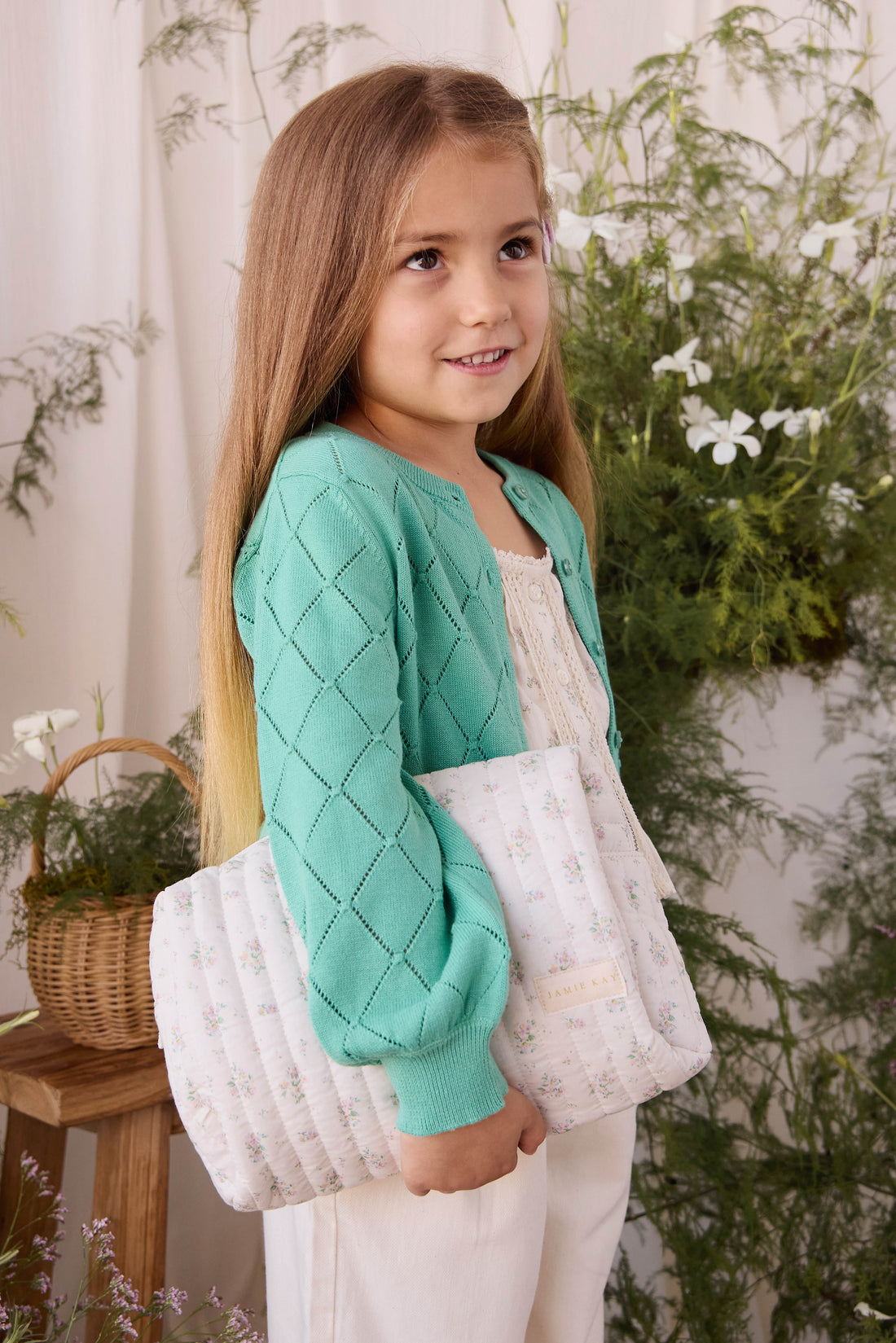 Adelaide Quilted Pouch - Justine Orchid Childrens Bag from Jamie Kay Australia