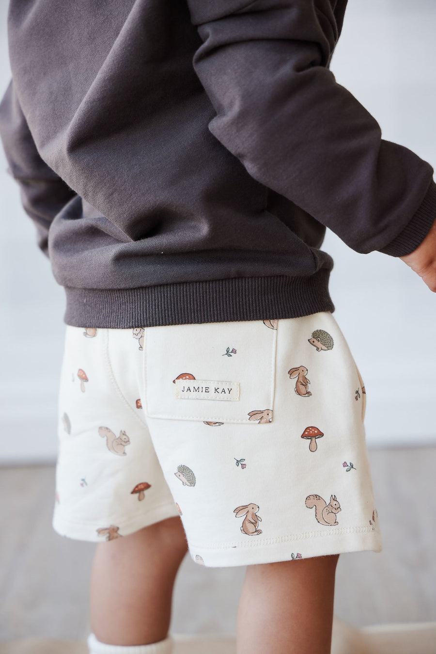 Organic Cotton Jalen Short - Woodland Friends Childrens Short from Jamie Kay Australia