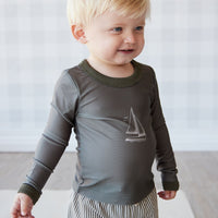 Liam Vest - Deep Olive Childrens Swimwear from Jamie Kay Australia