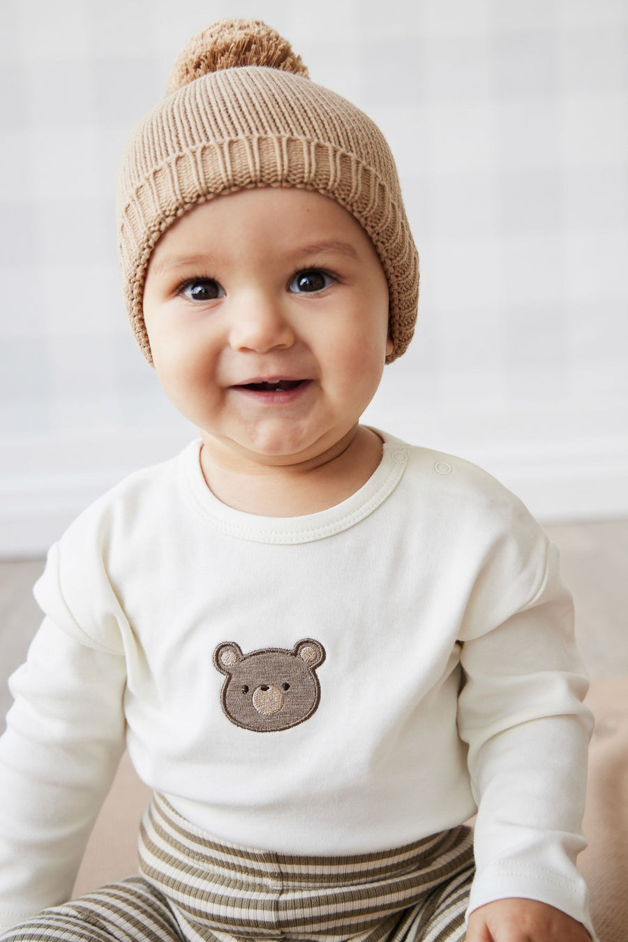 Pima Cotton Arnold Long Sleeve Top - Cloud Bear Childrens Top from Jamie Kay Australia