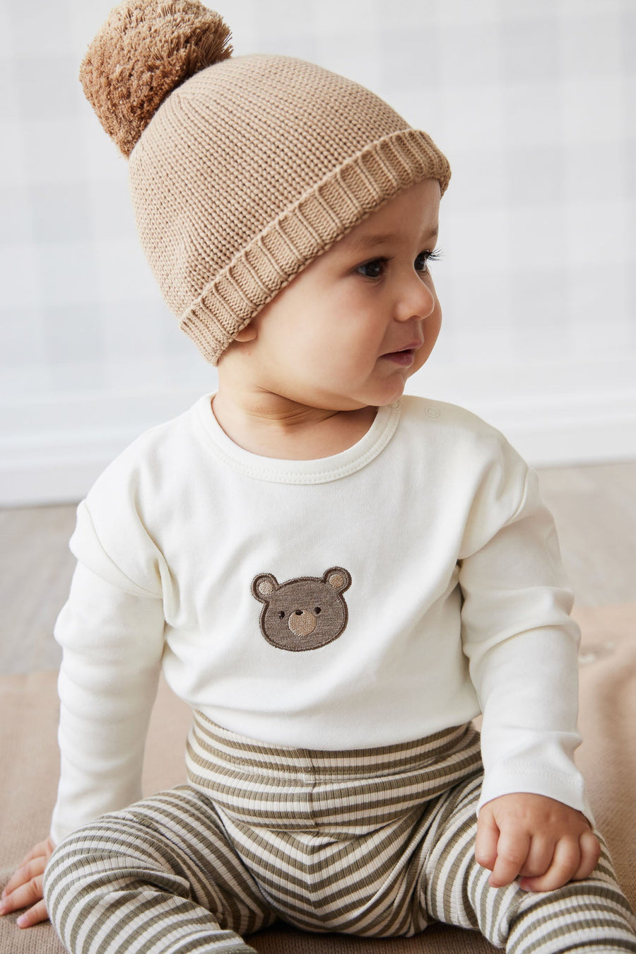 Pima Cotton Arnold Long Sleeve Top - Cloud Bear Childrens Top from Jamie Kay Australia