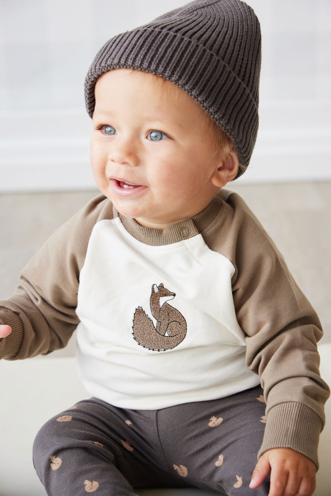 Organic Cotton Tao Sweatshirt - Oak Fox Childrens Top from Jamie Kay Australia