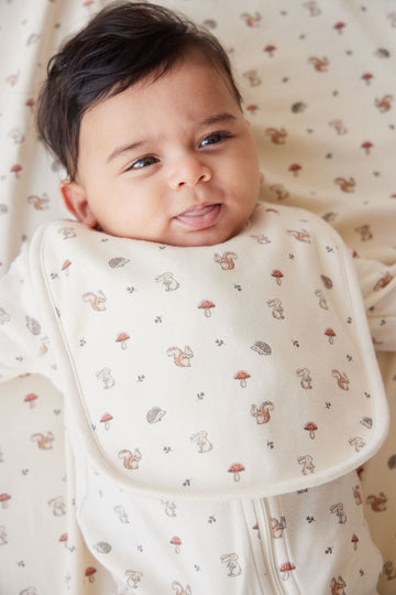 Organic Cotton Bib - Woodland Friends Childrens Bib from Jamie Kay Australia