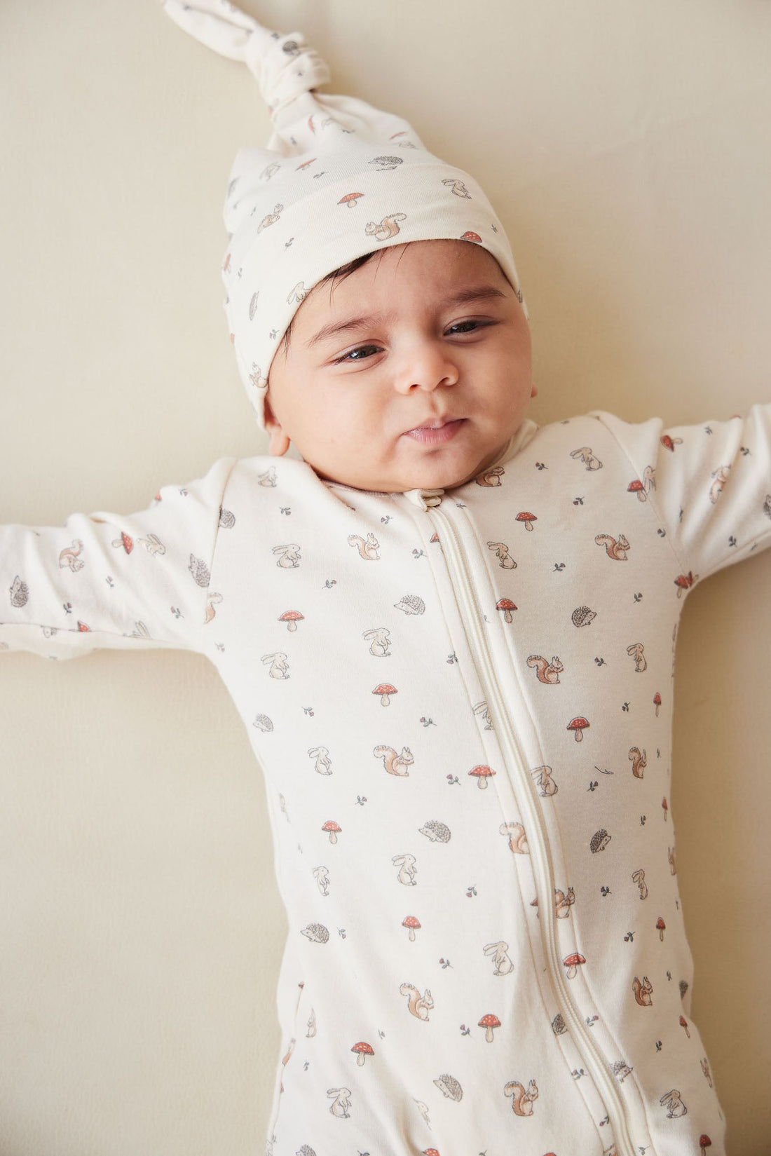 Organic Cotton Reese Zip Onepiece - Woodland Friends Childrens Onepiece from Jamie Kay Australia