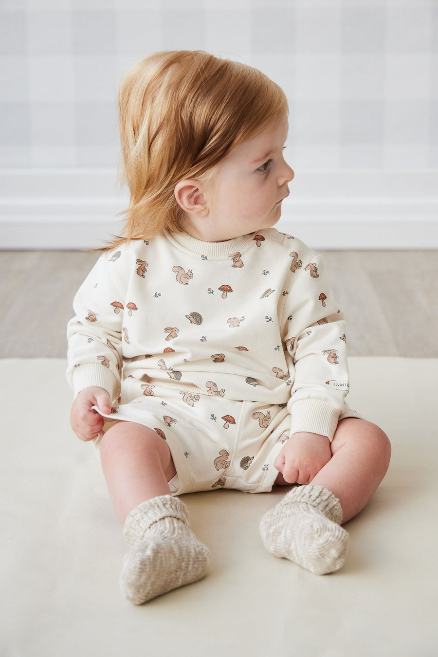 Organic Cotton Jalen Oversized Jumper - Woodland Friends Childrens Top from Jamie Kay Australia