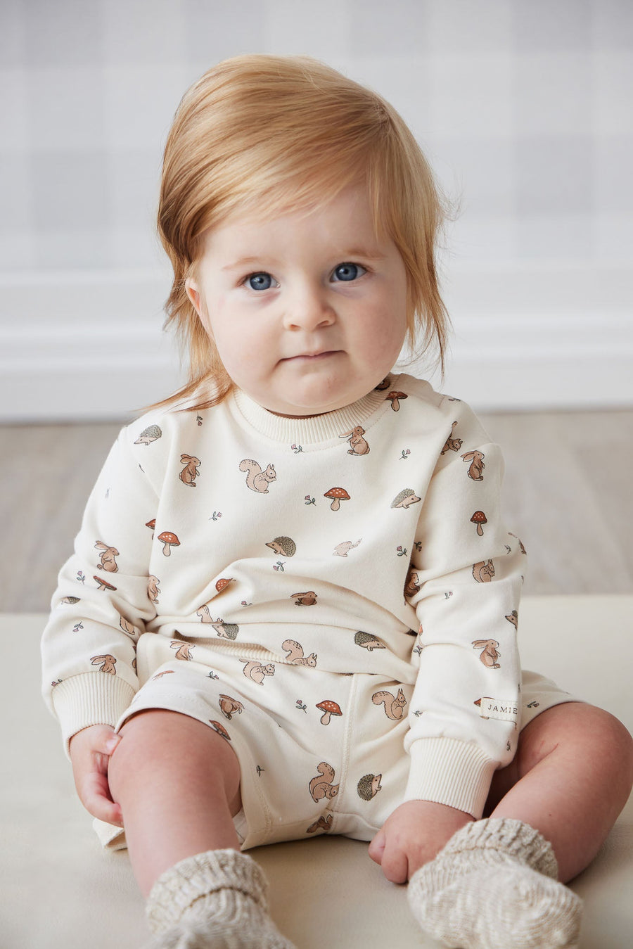 Organic Cotton Jalen Oversized Jumper - Woodland Friends Childrens Top from Jamie Kay Australia