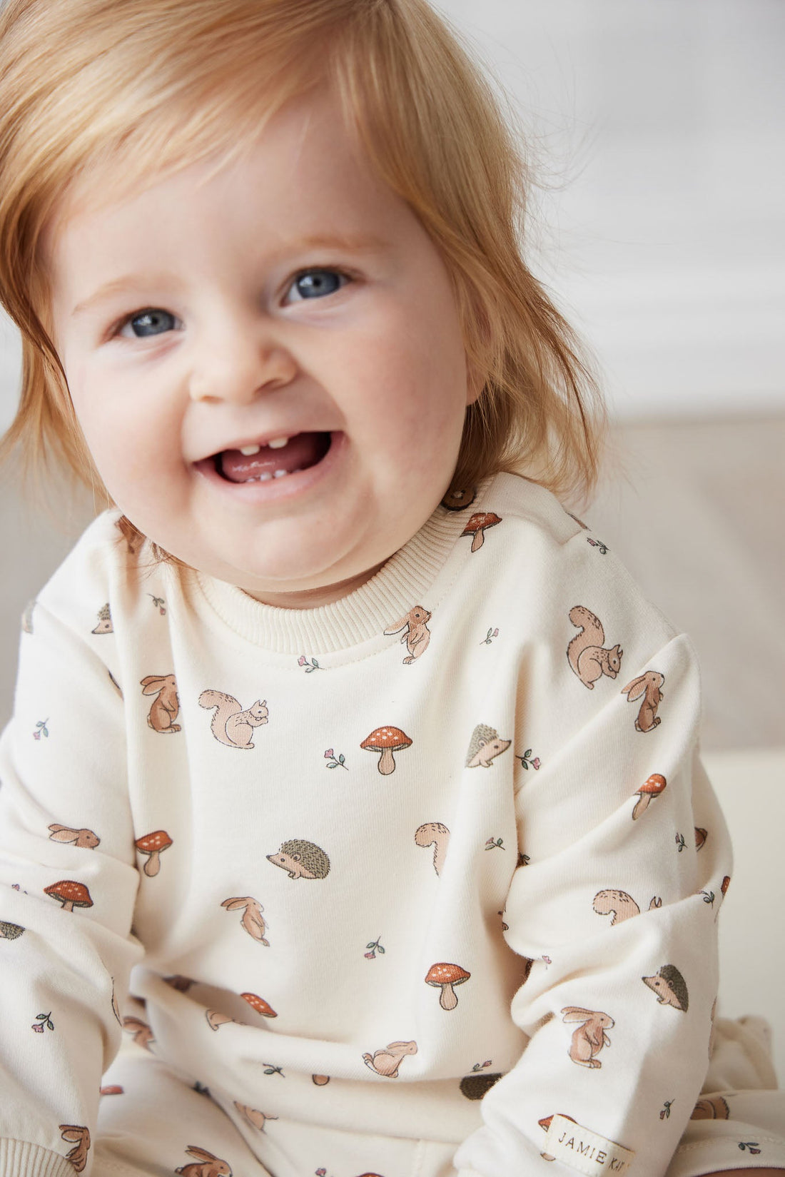 Organic Cotton Jalen Oversized Jumper - Woodland Friends Childrens Top from Jamie Kay Australia