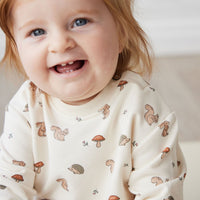 Organic Cotton Jalen Oversized Jumper - Woodland Friends Childrens Top from Jamie Kay Australia