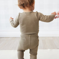 Organic Cotton Modal Elastane Legging - Oak Childrens Legging from Jamie Kay Australia