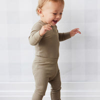 Organic Cotton Modal Elastane Legging - Oak Childrens Legging from Jamie Kay Australia