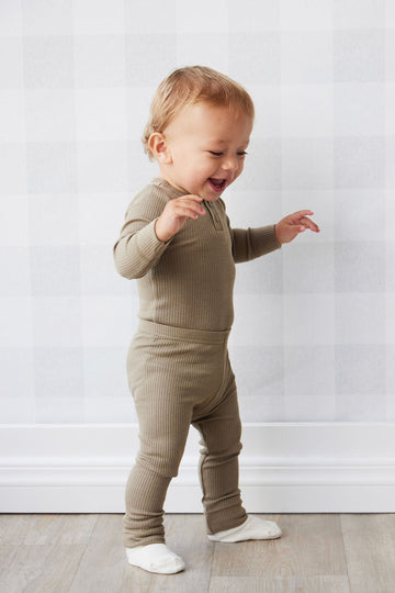 Organic Cotton Modal Elastane Legging - Oak Childrens Legging from Jamie Kay Australia