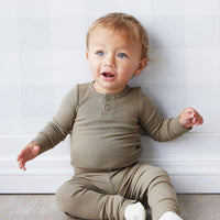 Organic Cotton Modal Elastane Legging - Oak Childrens Legging from Jamie Kay Australia