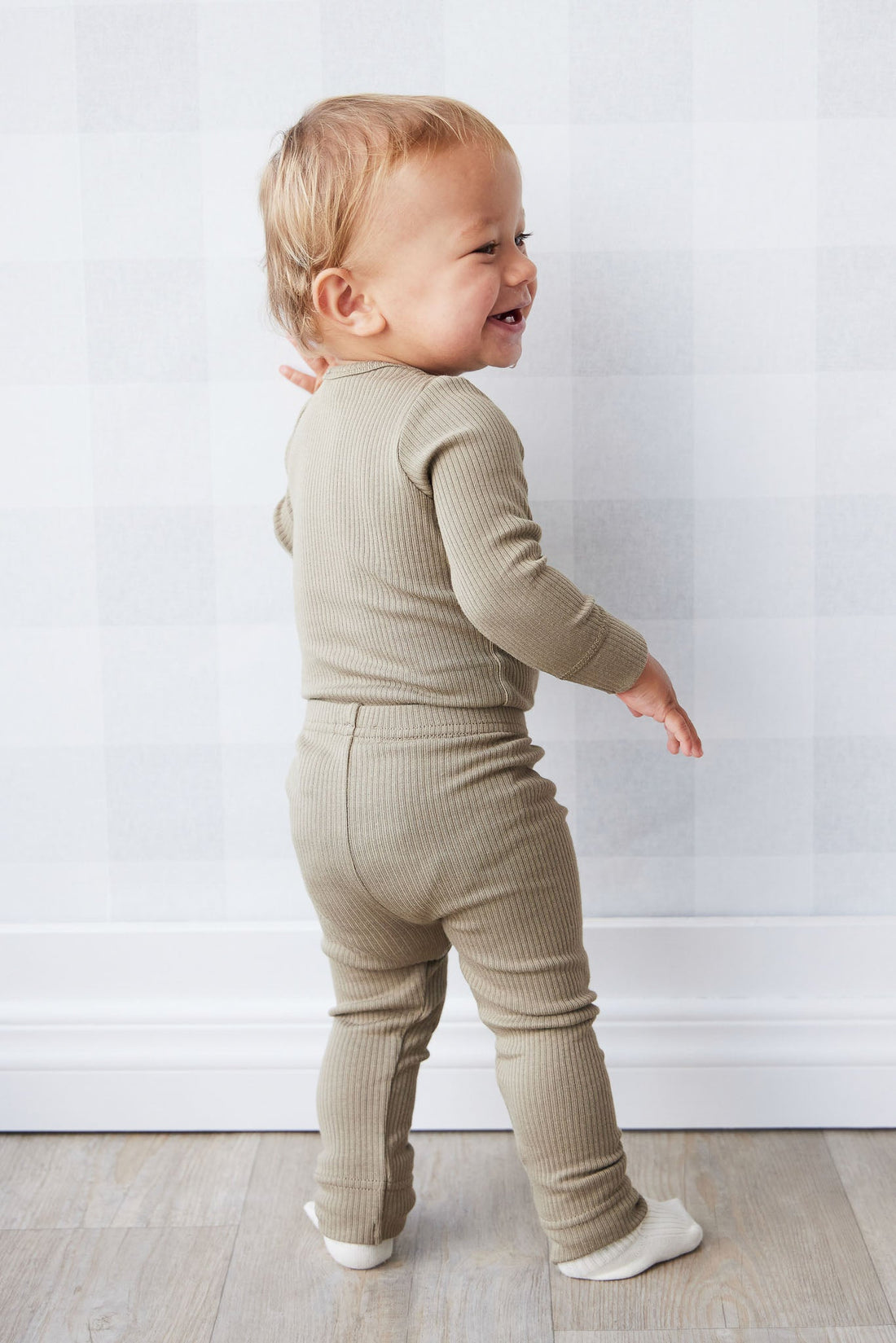 Organic Cotton Modal Elastane Legging - Oak Childrens Legging from Jamie Kay Australia