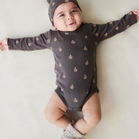 Organic Cotton Fernley Bodysuit - Fox Cubs Wolf Childrens Bodysuit from Jamie Kay Australia