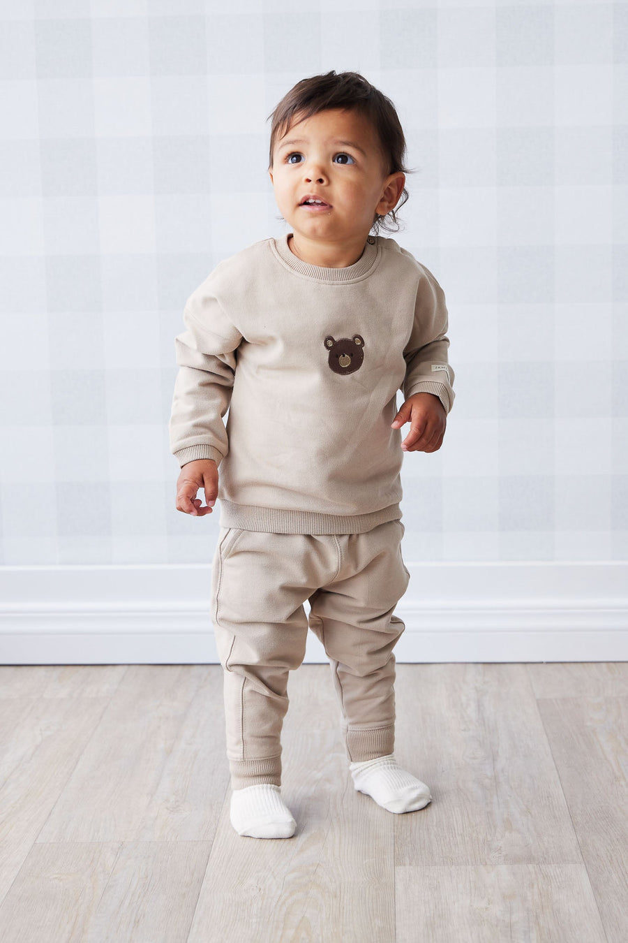 Organic Cotton Morgan Track Pant - Fawn Childrens Pant from Jamie Kay Australia