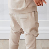 Organic Cotton Morgan Track Pant - Fawn Childrens Pant from Jamie Kay Australia