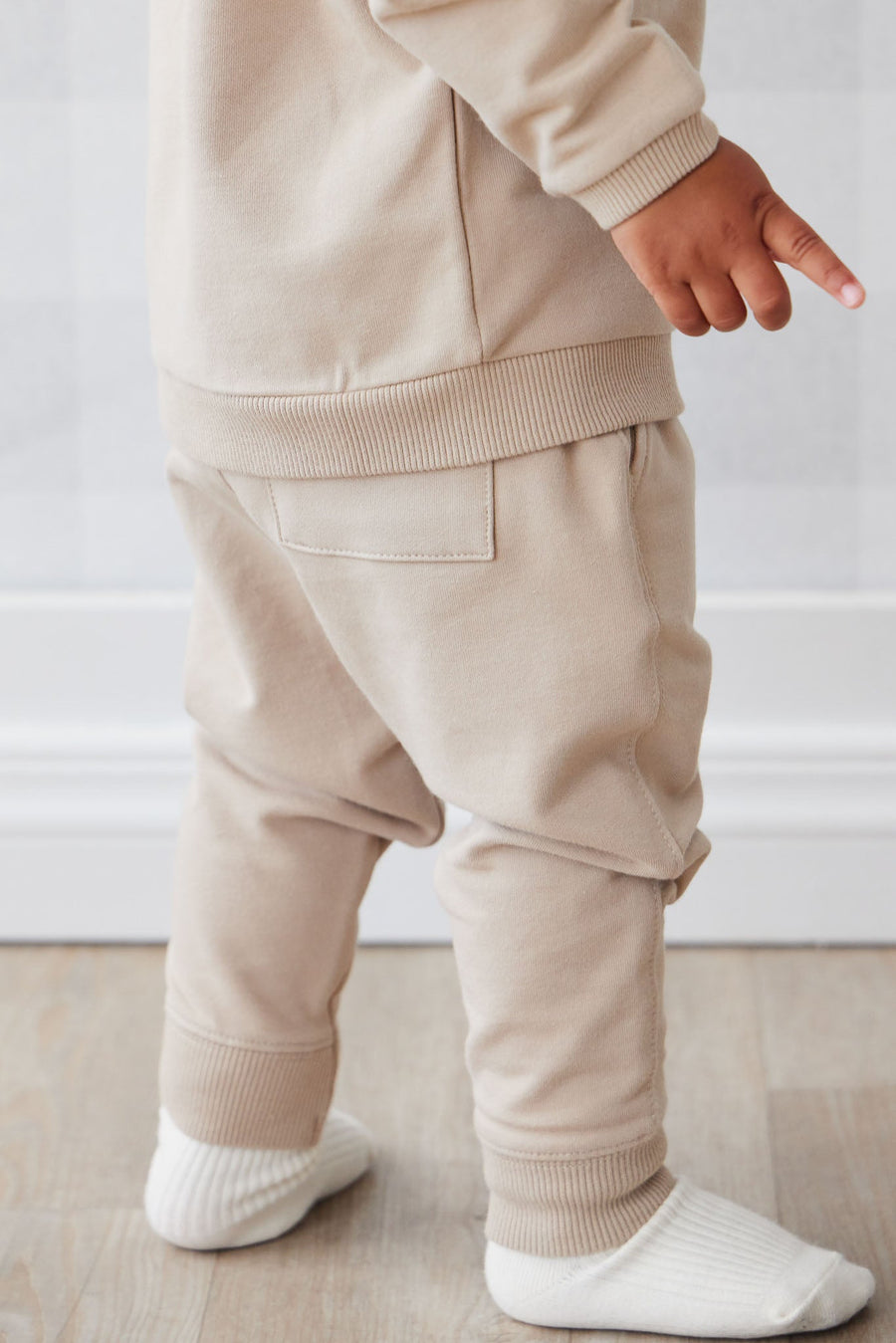 Organic Cotton Morgan Track Pant - Fawn Childrens Pant from Jamie Kay Australia