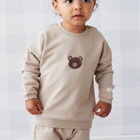 Organic Cotton Damien Sweatshirt - Fawn Bear Childrens Top from Jamie Kay Australia