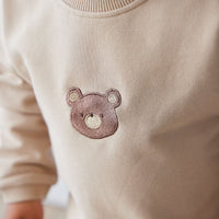 Organic Cotton Damien Sweatshirt - Fawn Bear Childrens Top from Jamie Kay Australia