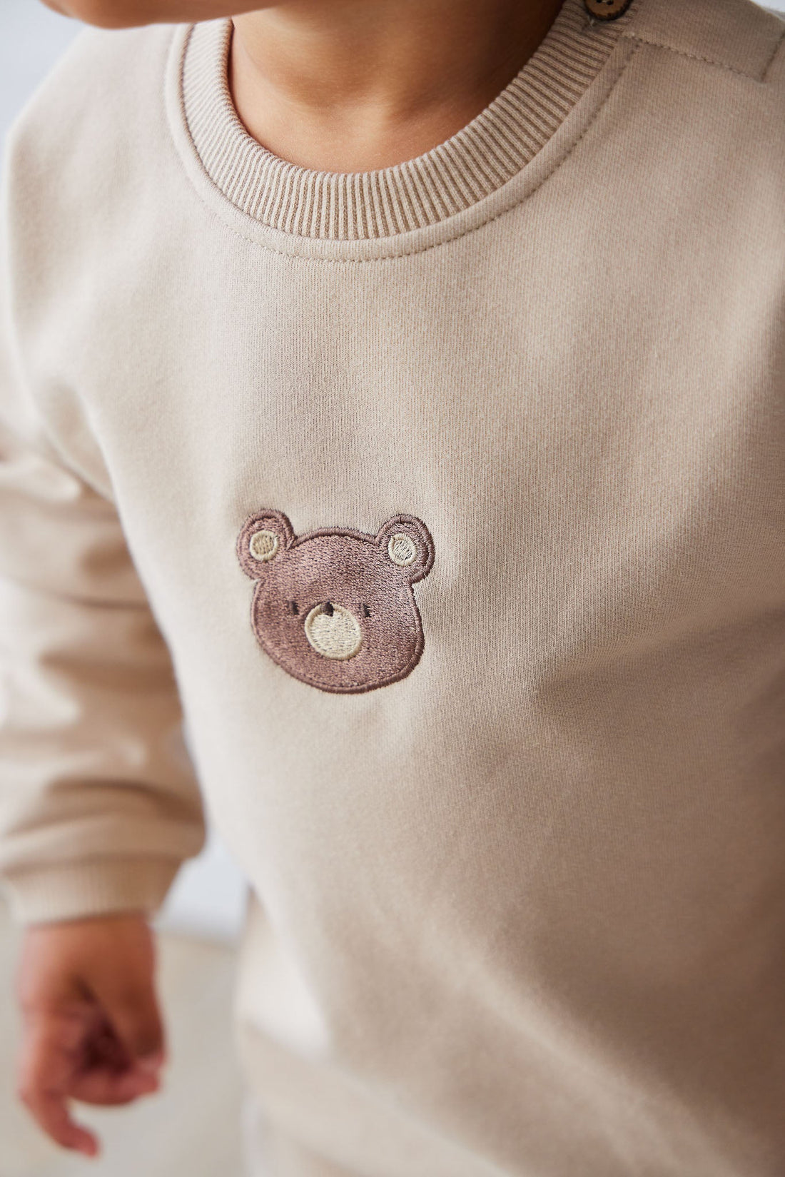 Organic Cotton Damien Sweatshirt - Fawn Bear Childrens Top from Jamie Kay Australia