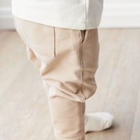 Organic Cotton Morgan Track Pant - Fawn Childrens Pant from Jamie Kay Australia