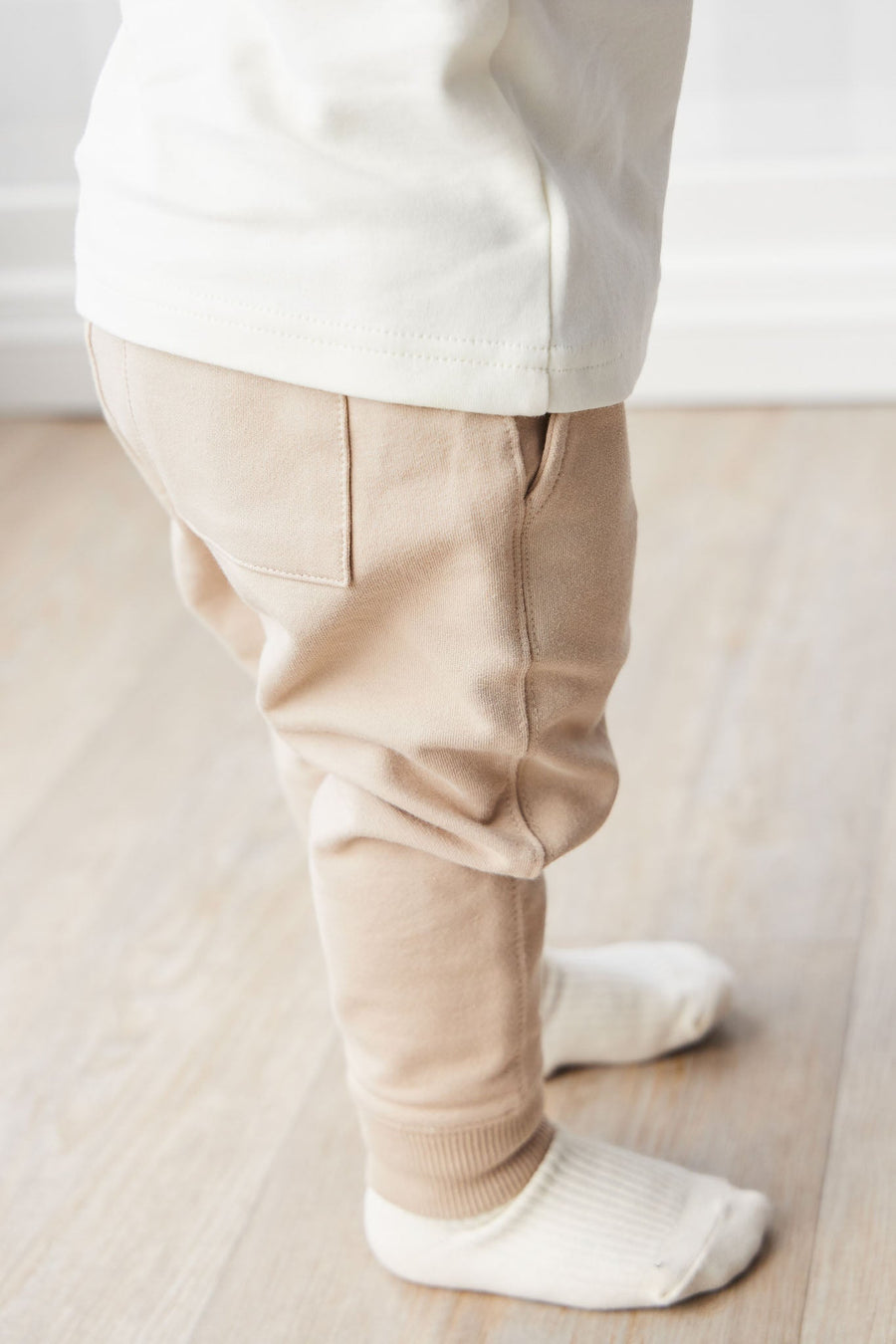 Organic Cotton Morgan Track Pant - Fawn Childrens Pant from Jamie Kay Australia