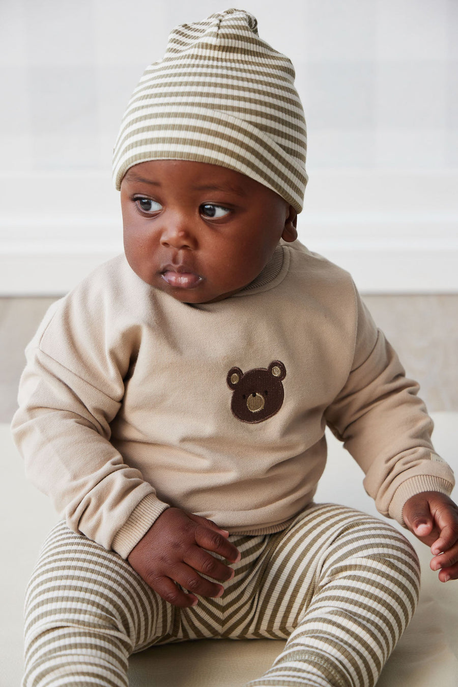 Organic Cotton Damien Sweatshirt - Fawn Bear Childrens Top from Jamie Kay Australia