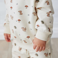 Organic Cotton Jalen Oversized Jumper - Woodland Friends Childrens Top from Jamie Kay Australia