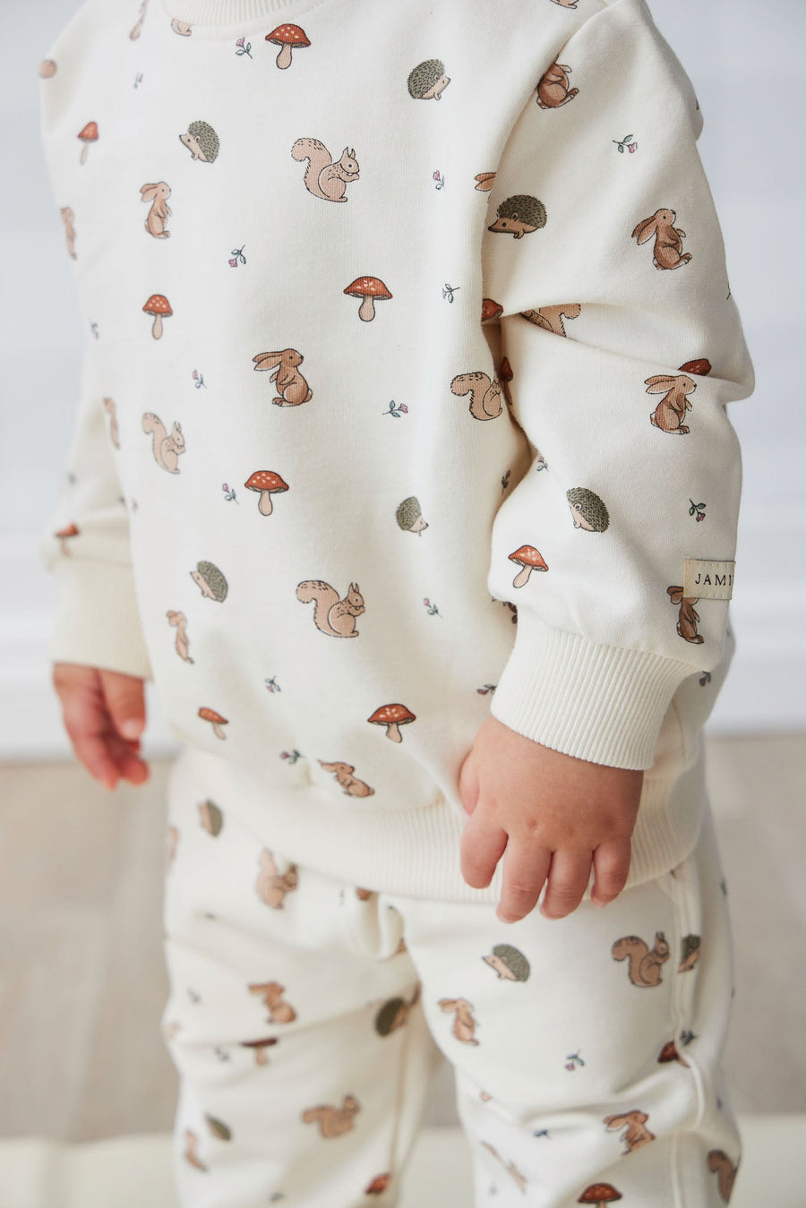 Organic Cotton Jalen Oversized Jumper - Woodland Friends Childrens Top from Jamie Kay Australia