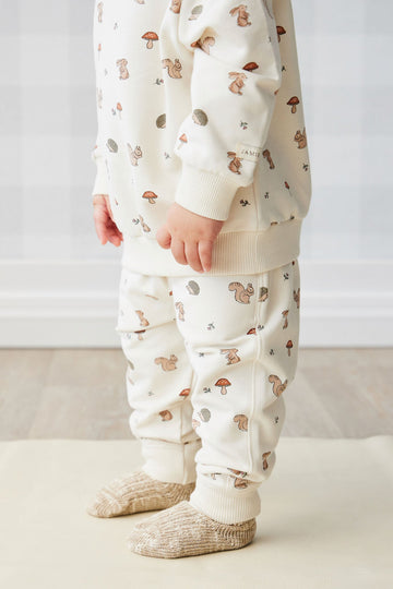 Organic Cotton Jalen Track Pant - Woodland Friends Childrens Pant from Jamie Kay Australia