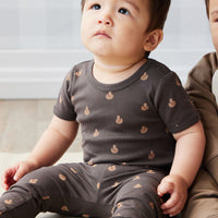 Organic Cotton Hudson Short Sleeve Bodysuit - Fox Cubs Wolf Childrens Bodysuit from Jamie Kay Australia