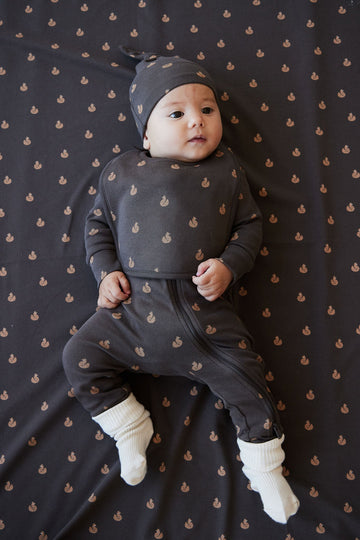 Organic Cotton Reese Zip Onepiece - Fox Cubs Wolf Childrens Onepiece from Jamie Kay Australia