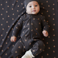 Organic Cotton Reese Zip Onepiece - Fox Cubs Wolf Childrens Onepiece from Jamie Kay Australia