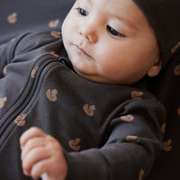 Organic Cotton Reese Zip Onepiece - Fox Cubs Wolf Childrens Onepiece from Jamie Kay Australia