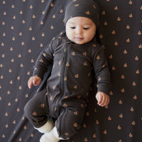 Organic Cotton Reese Zip Onepiece - Fox Cubs Wolf Childrens Onepiece from Jamie Kay Australia