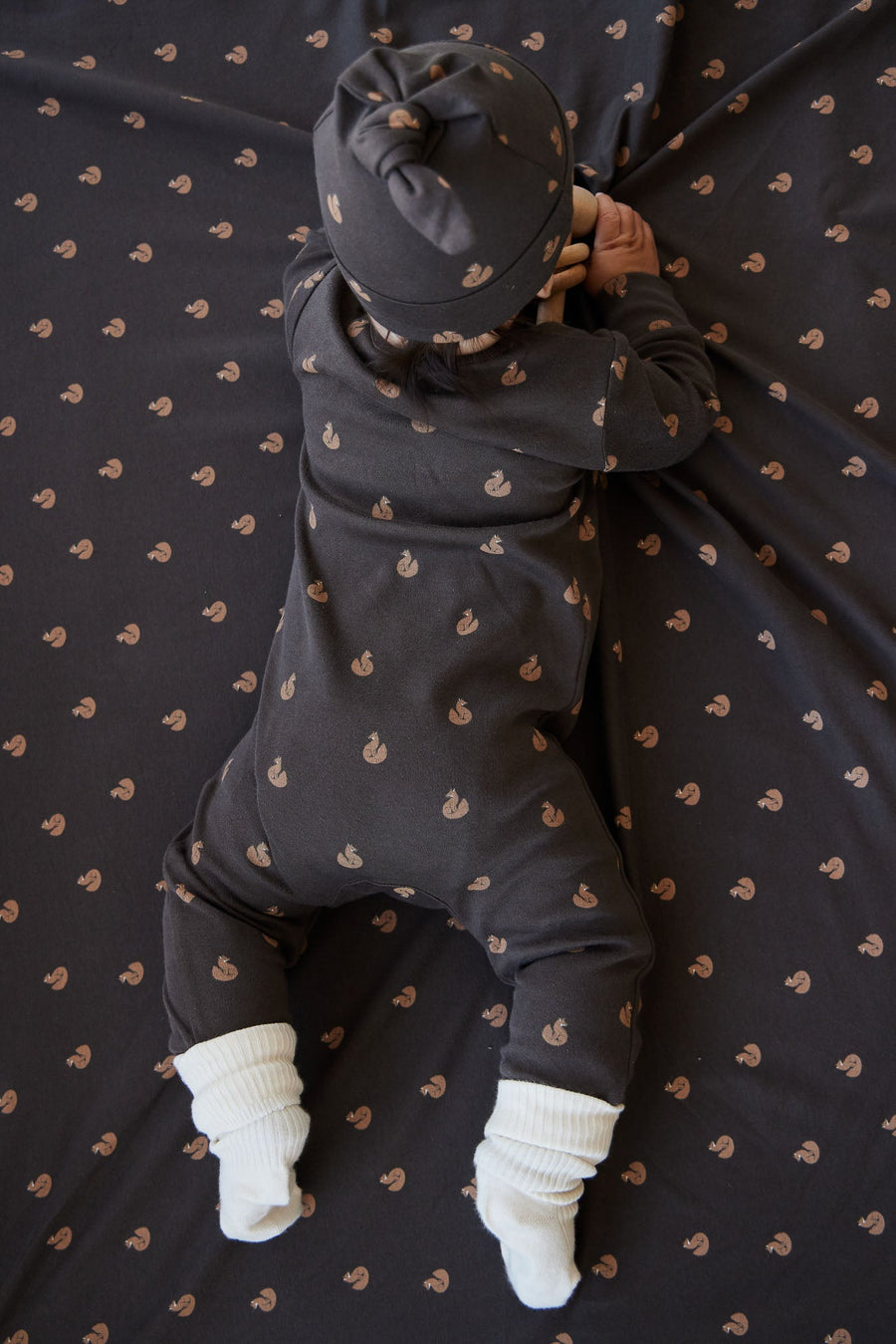 Organic Cotton Reese Zip Onepiece - Fox Cubs Wolf Childrens Onepiece from Jamie Kay Australia