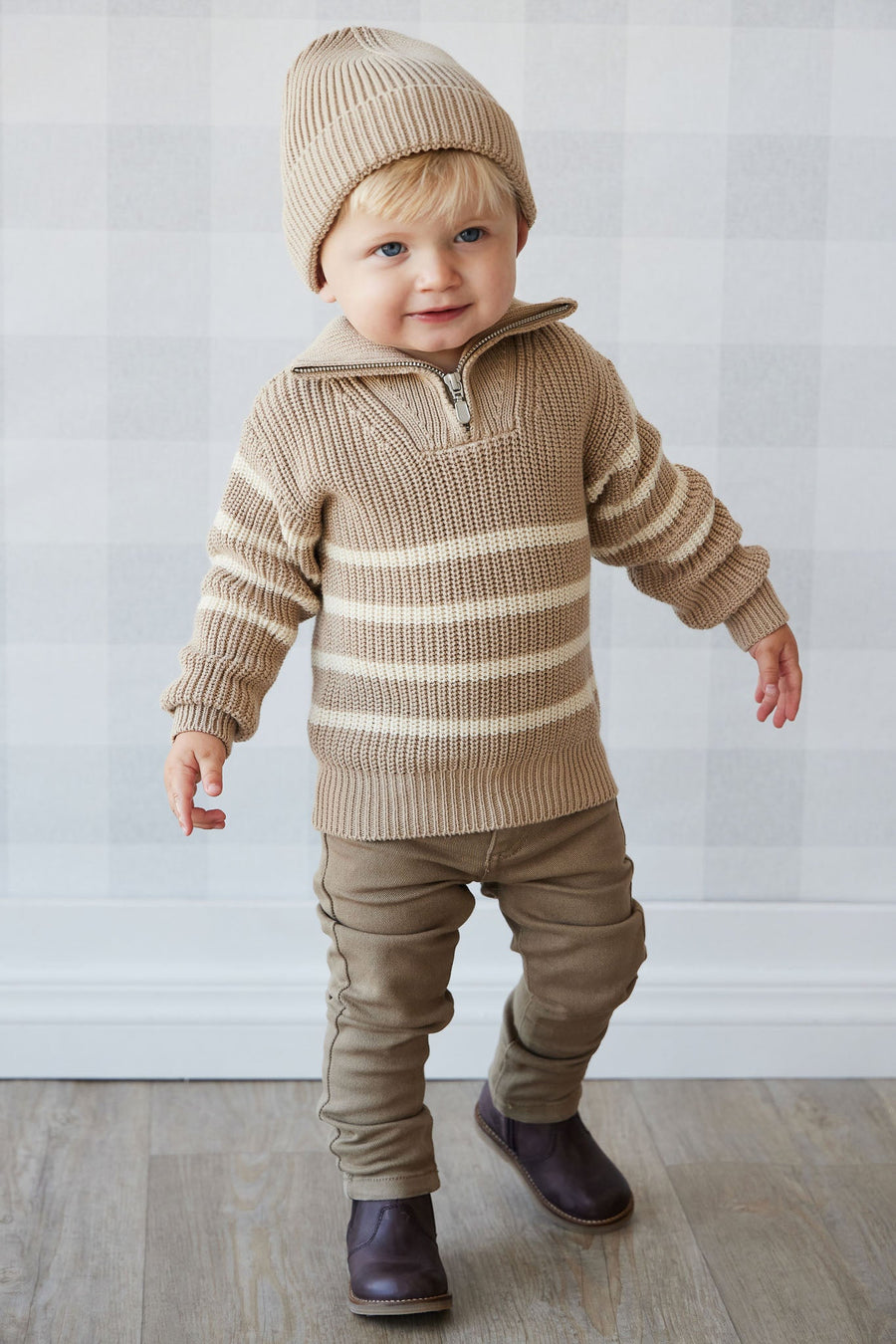 Austin Cotton Twill Pant - Oak Childrens Pant from Jamie Kay Australia