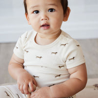 Organic Cotton Hudson Short Sleeve Bodysuit - Cosy Basil Cloud Childrens Bodysuit from Jamie Kay Australia