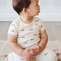 Organic Cotton Hudson Short Sleeve Bodysuit - Cosy Basil Cloud Childrens Bodysuit from Jamie Kay Australia