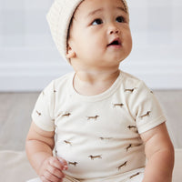 Organic Cotton Hudson Short Sleeve Bodysuit - Cosy Basil Cloud Childrens Bodysuit from Jamie Kay Australia