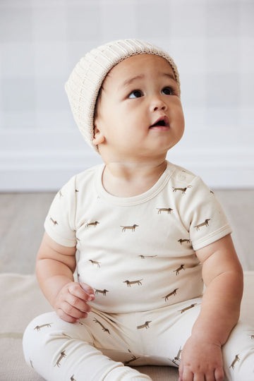 Organic Cotton Hudson Short Sleeve Bodysuit - Cosy Basil Cloud Childrens Bodysuit from Jamie Kay Australia