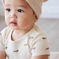 Organic Cotton Hudson Short Sleeve Bodysuit - Cosy Basil Cloud Childrens Bodysuit from Jamie Kay Australia