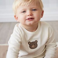 Pima Cotton Arnold Long Sleeve Top - Cloud Bear Childrens Top from Jamie Kay Australia