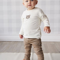 Pima Cotton Arnold Long Sleeve Top - Cloud Bear Childrens Top from Jamie Kay Australia