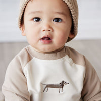 Leon Knitted Beanie - Fawn Childrens Hat from Jamie Kay Australia