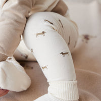 Organic Cotton Everyday Legging - Cosy Basil Cloud Childrens Legging from Jamie Kay Australia