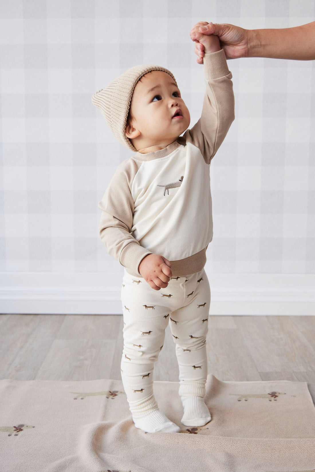 Organic Cotton Everyday Legging - Cosy Basil Cloud Childrens Legging from Jamie Kay Australia