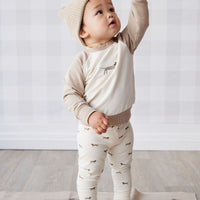 Organic Cotton Everyday Legging - Cosy Basil Cloud Childrens Legging from Jamie Kay Australia