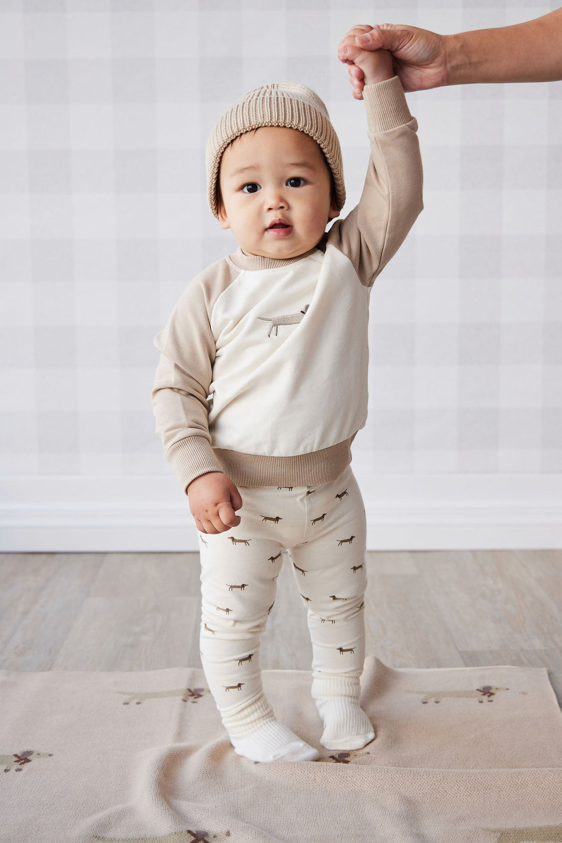 Organic Cotton Tao Sweatshirt - Cosy Basil Fawn Childrens Top from Jamie Kay Australia