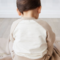 Organic Cotton Tao Sweatshirt - Cosy Basil Fawn Childrens Top from Jamie Kay Australia